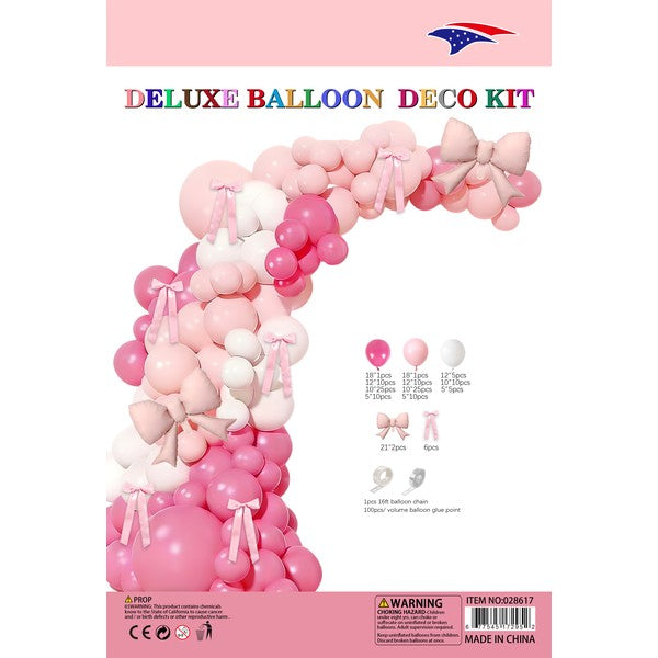 Coquette bow deluxe balloon garland decoration kit